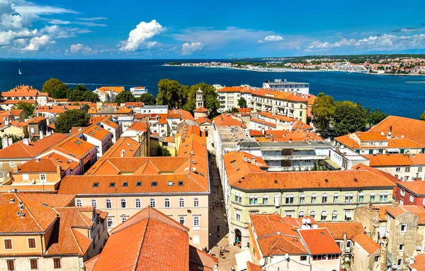 Hırvatistan Zadar Eski şehrin havadan görünümü — Stok fotoğraf