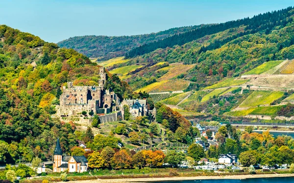 Reichenstein slott i Rhine Gorge, Tyskland — Stockfoto