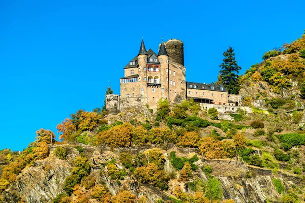 Schloss Katz in der Rheinschlucht, Deutschland — Stockfoto