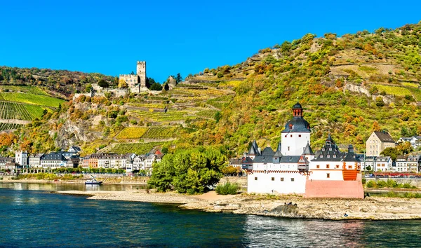 Castelli di Pfalzgrafenstein e Gutenfels nella valle del Reno, Germania — Foto Stock