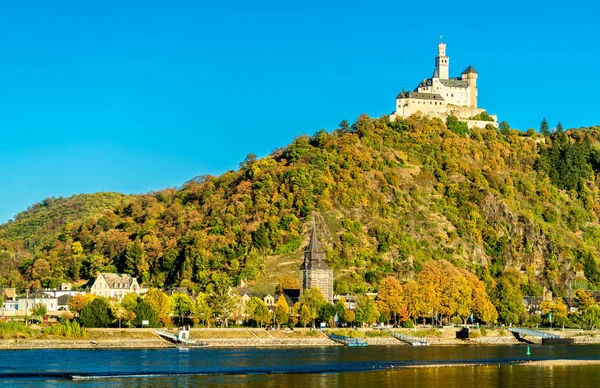 Istana Marksburg di atas Rhine di Jerman — Stok Foto