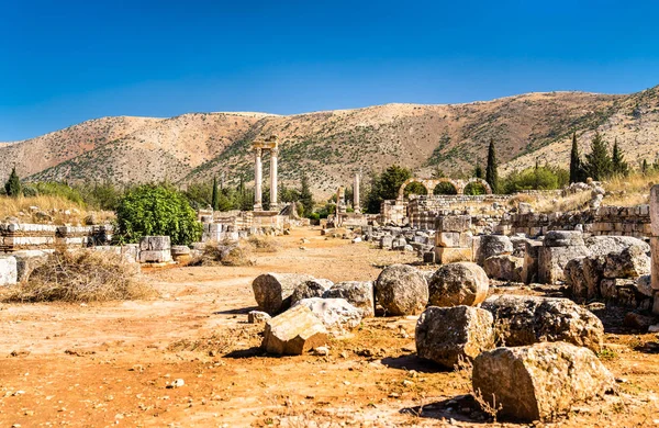 Ερείπια της Ακρόπολης Umayyad σε Anjar. Η πεδιάδα κοιλάδα, Λίβανος — Φωτογραφία Αρχείου