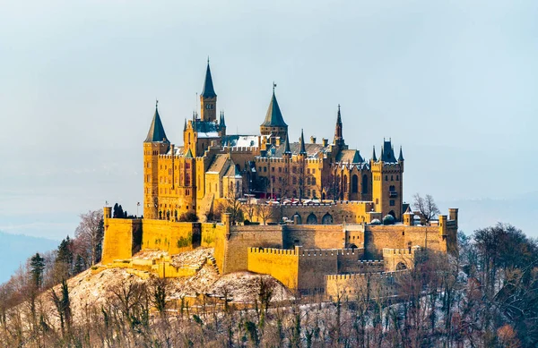Vista invernale del Castello di Hohenzollern, Germania — Foto Stock