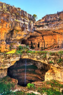 Baatara gorge sinkhole in Tannourine, Lebanon clipart