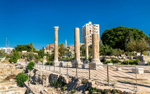 Palaistra op de archeologische site van Al Mina in Tyrus, Libanon — Stockfoto