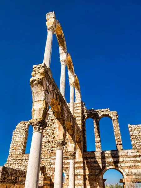 Ruínas da cidadela omíada de Anjar. Vale do Beqaa, Líbano — Fotografia de Stock