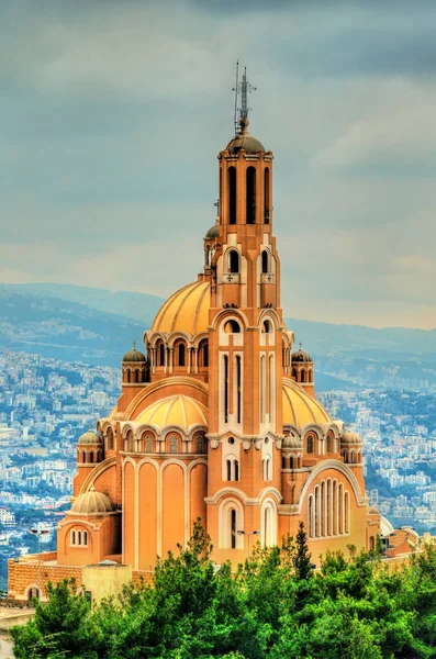 Melkite Greek Catholic basilica of St. Paul at Harissa, Lebanon — Stock Photo, Image