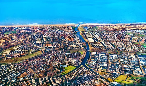 Vista aérea de la ciudad de Katwijk en Holanda —  Fotos de Stock