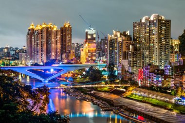 Gece kenti New Taipei Bitan, Tayvan