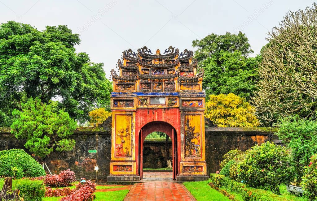 Ancient gate at the Forbidden City in Hue, Vietnam