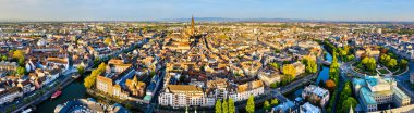 Strazburg Grande Ile havadan panorama, Fransa