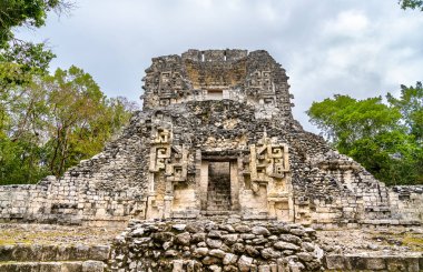 Ruins of a Mayan pyramid at Chicanna in Mexico clipart