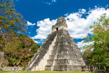 Temple of the Great Jaguar at Tikal in Guatemala clipart