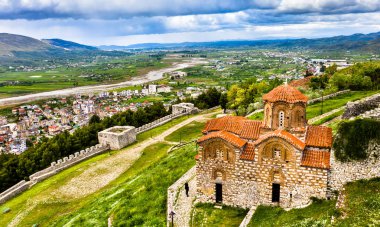 Holy Trinity Church at the Berat Citadel in Albania clipart