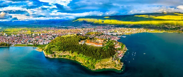 Fortezza Samuels e Plaosnik a Ohrid in Macedonia del Nord — Foto Stock