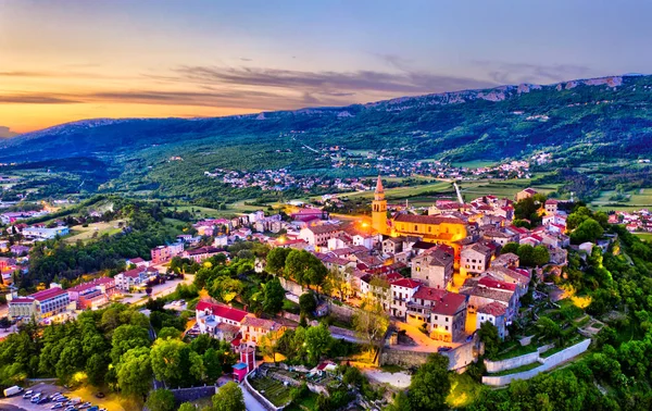 Vista aérea da cidade de Buzet na Ístria, Croácia — Fotografia de Stock