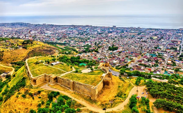 Вид Воздуха Цитадель Нарын Кала Дербенте Всемирное Наследие Юнеско Дагестане — стоковое фото