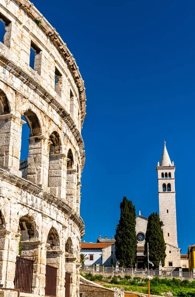 Romeinse arena in pula, Kroatië — Stockfoto