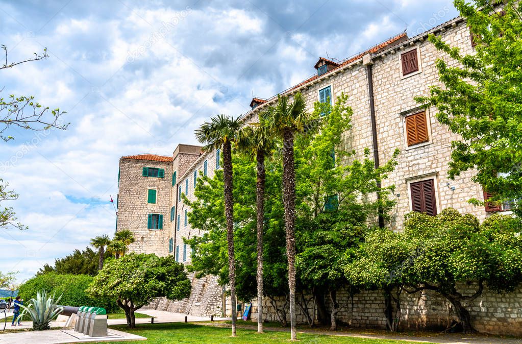 Traditional houses in the old town of Sibenik in Croatia