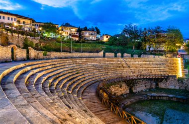 The Ancient theatre of Ohrid in North Macedonia clipart