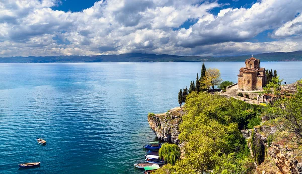 Nepomuki Szent János: Kaneo - Ohrid, Makedónia — Stock Fotó