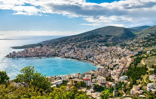 Vista aérea de Saranda, Albânia — Fotografia de Stock