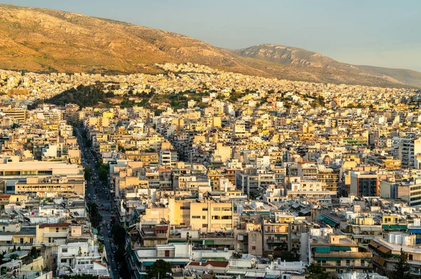 Veduta di Atene da Filopappou Hill, Grecia — Foto Stock