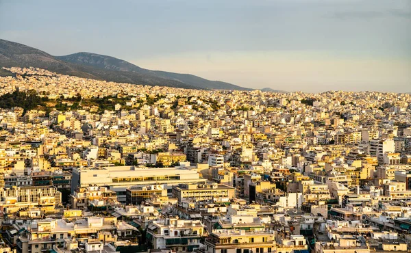 Veduta di Atene da Filopappou Hill, Grecia — Foto Stock