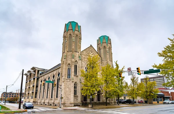 Tidigare Meridian Street Methodist biskopskyrka i Indianapolis, Indiana — Stockfoto
