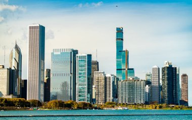 Michigan Gölü 'nden Chicago Skyline
