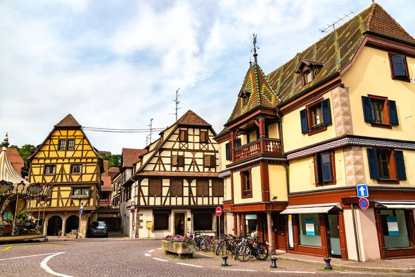 Traditional half-timbered houses in Obernai - Alsace, France — Stock Photo, Image