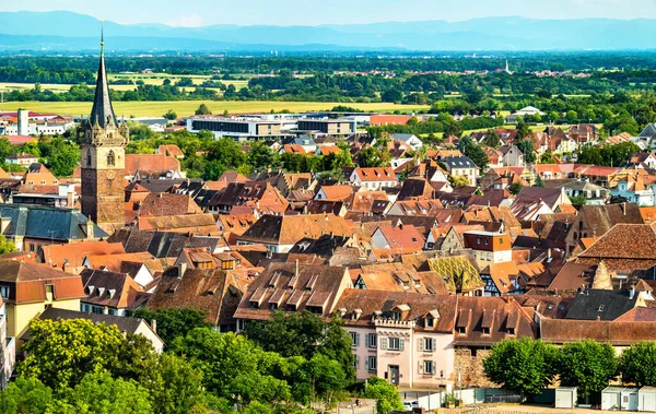 Vista de Obernai, uma cidade em Bas-Rhin, França — Fotografia de Stock