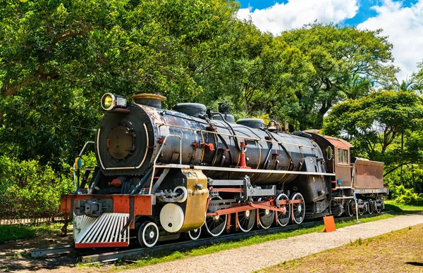 Locomotive à vapeur au Catavento Science Museum à Sao Paulo, Brésil — Photo