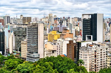Brezilya 'da San Paolo şehir merkezi silueti