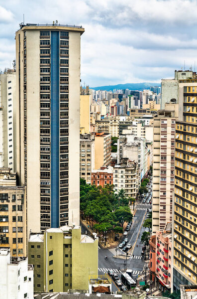 Downtown San Paolo cityscape in Brazil, South America