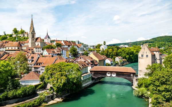 Cidade de Baden em Aargau, Suíça — Fotografia de Stock