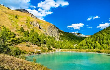 İsviçre 'de Zermatt yakınlarında Mosjesee Gölü