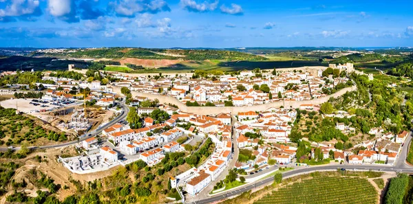 Aerial view of Obidos town in Portugal — Stock Photo, Image