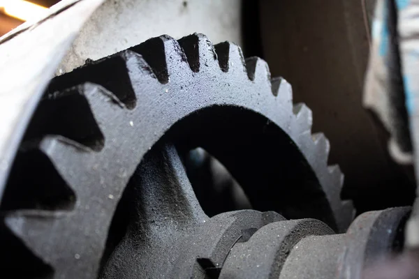 Cog-wheel of old ferruginous ferrous mechanis