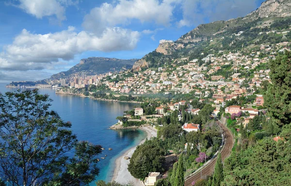 Weergave Tot Monaco Franse Riviera Cote Azur Zuiden Van Frankrijk — Stockfoto