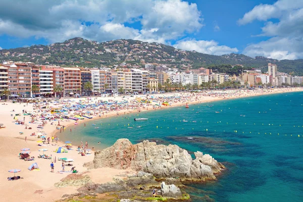 Playa Pueblo Lloret Mar Costa Brava Mar Mediterráneo Cataluña España —  Fotos de Stock