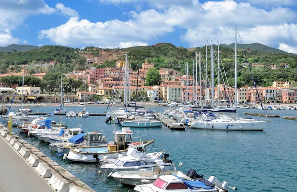 Haven Het Dorp Van Rio Marina Eiland Elba Toscane Middellandse — Stockfoto