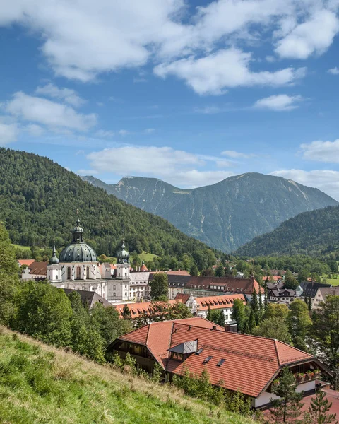 Village Famous Ettal Abbey Upper Bavaria Oberammergau Germany — Stock Photo, Image