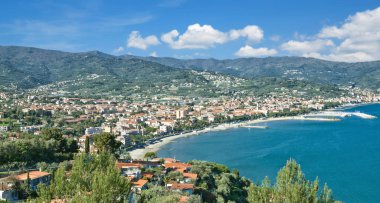 panoramic View of Diano Marina at italian Riviera in Liguria,Italy clipart