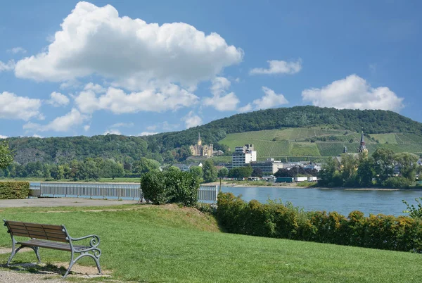 Blick Über Den Rhein Zum Kurort Bad Hönningen Rheinland Pfalz — Stockfoto