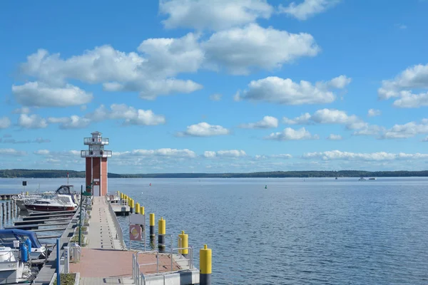 Promenade Lighthouse Plau See Lake Plauer See Mecklenburg Lake District — Stock Photo, Image