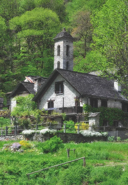 Traditional Village Foroglio Val Bavona Ticino Canton Switzerland — Stock Photo, Image