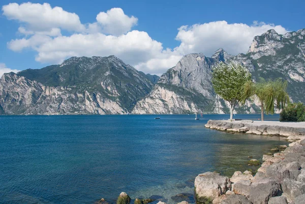 Idílico Lugar Lago Garda Nago Torbole Itália — Fotografia de Stock