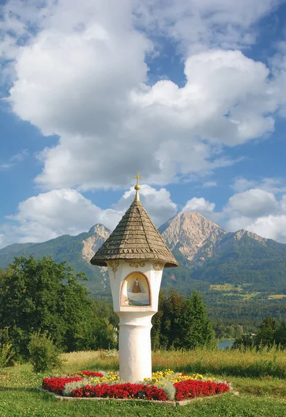 Santuário Wayside Lago Faaker Veja Caríntia Áustria — Fotografia de Stock