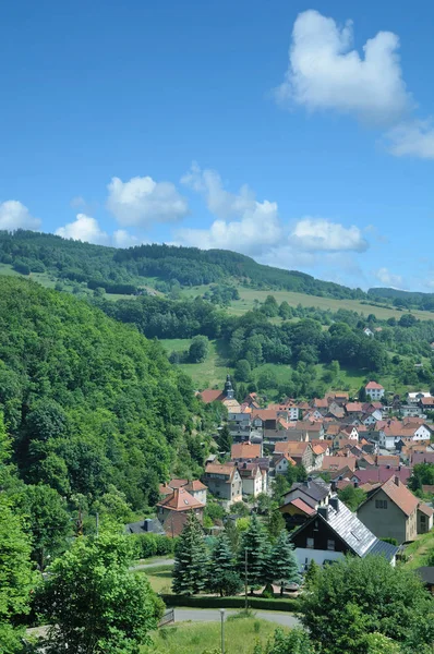 Village Steinbach Bad Liebenstein Dans Forêt Thuringienne Thuringe Allemagne — Photo